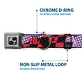 Load image into Gallery viewer, Dog Bone Seatbelt Buckle Collar - Grunge Checker Flag Blue/Red