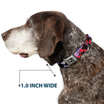 Dog Bone Seatbelt Buckle Collar - Grunge Checker Flag Blue/Red