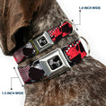 Load image into Gallery viewer, Dog Bone Seatbelt Buckle Collar - Grunge Checker Flag Red