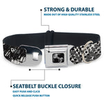 Dog Bone Seatbelt Buckle Collar - Grunge Gears Black/White