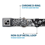 Dog Bone Seatbelt Buckle Collar - Grunge Gears Black/White