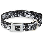 Dog Bone Seatbelt Buckle Collar - Grunge Gears Black/White
