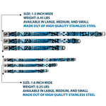 Dog Bone Seatbelt Buckle Collar - Grunge Gears Blue