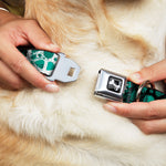 Dog Bone Seatbelt Buckle Collar - Grunge Gears Green