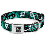 Dog Bone Seatbelt Buckle Collar - Grunge Gears Green