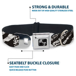 Dog Bone Seatbelt Buckle Collar - Grunge Tread Black/White