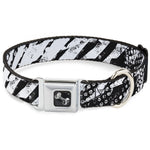 Dog Bone Seatbelt Buckle Collar - Grunge Tread Black/White