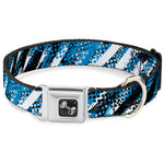 Dog Bone Seatbelt Buckle Collar - Grunge Tread Blue