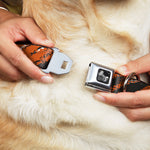 Dog Bone Seatbelt Buckle Collar - Grunge Tread Orange