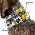 Dog Bone Seatbelt Buckle Collar - Grunge Tread Yellow