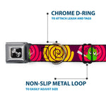 Dog Bone Seatbelt Buckle Collar - Green Dragons Smoking Purple