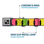 Dog Bone Seatbelt Buckle Collar - Gummy Bears Cartoon Black/Red/Yellow/Green