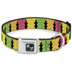 Dog Bone Seatbelt Buckle Collar - Gummy Bears Cartoon Black/Red/Yellow/Green