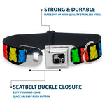 Dog Bone Seatbelt Buckle Collar - Gummy Bears Black/Multi Color