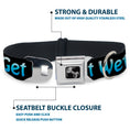 Load image into Gallery viewer, Buckle-Down Seatbelt Buckle Dog Collar - GET WET Black/Baby Blue