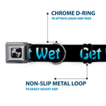 Buckle-Down Seatbelt Buckle Dog Collar - GET WET Black/Baby Blue