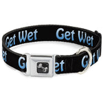 Buckle-Down Seatbelt Buckle Dog Collar - GET WET Black/Baby Blue