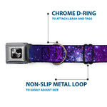 Dog Bone Seatbelt Buckle Collar - Galaxy Blues/Purples