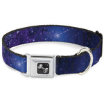 Dog Bone Seatbelt Buckle Collar - Galaxy Blues/Purples