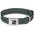 Load image into Gallery viewer, Dog Bone Seatbelt Buckle Collar - Geometric5 Gray/Teal/White/Pink/Yellow