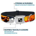 Dog Bone Seatbelt Buckle Collar - Golden Sunset