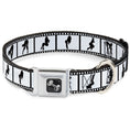 Load image into Gallery viewer, Dog Bone Seatbelt Buckle Collar - Girls Posing Film Strip White/Black