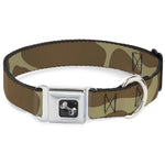 Dog Bone Seatbelt Buckle Collar - Giraffe Spots Tan/Brown
