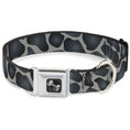 Load image into Gallery viewer, Dog Bone Seatbelt Buckle Collar - Giraffe Spots Gray/Charcoal