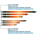 Dog Bone Seatbelt Buckle Collar - Geometric Transition Blues/Reds/Orange/Yellows