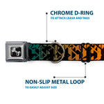 Dog Bone Seatbelt Buckle Collar - Geometric Transition Blues/Reds/Orange/Yellows