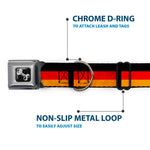 Dog Bone Seatbelt Buckle Collar - German Flag Distressed