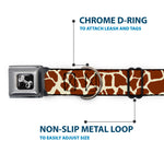 Dog Bone Seatbelt Buckle Collar - Giraffe Spots2 Cream/Brown