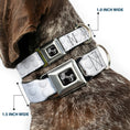 Load image into Gallery viewer, Dog Bone Black/Silver Seatbelt Buckle Collar - Golf Ball Dimples Whites