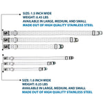 Dog Bone Black/Silver Seatbelt Buckle Collar - Golf Ball Dimples Whites