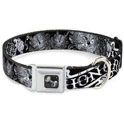 Dog Bone Seatbelt Buckle Collar - Honor Black/White