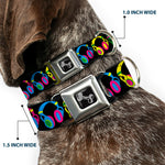 Dog Bone Seatbelt Buckle Collar - Headphones Black/Neon