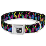 Dog Bone Seatbelt Buckle Collar - Headphones Black/Neon