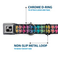 Load image into Gallery viewer, Dog Bone Seatbelt Buckle Collar - Houndstooth Black/Rainbow