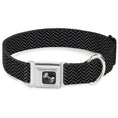 Load image into Gallery viewer, Dog Bone Seatbelt Buckle Collar - Herringbone Black/Gray