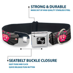 Dog Bone Seatbelt Buckle Collar - Hot Beat Bot Pink