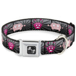 Dog Bone Seatbelt Buckle Collar - Hot Beat Bot Pink