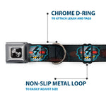 Dog Bone Seatbelt Buckle Collar - High Voltage Skull