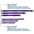 Load image into Gallery viewer, Dog Bone Seatbelt Buckle Collar - Hash Mark Stripe Navy/Turquoise/Fuchsia/White