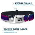 Load image into Gallery viewer, Dog Bone Seatbelt Buckle Collar - Hash Mark Stripe Navy/Turquoise/Fuchsia/White