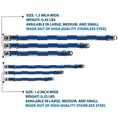 Load image into Gallery viewer, Dog Bone Seatbelt Buckle Collar - Hash Mark Stripe Turquoise/Fuchsia/White