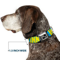 Load image into Gallery viewer, Dog Bone Seatbelt Buckle Collar - HATERS GONNA HATE Turquoise/Yellow
