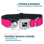 Dog Bone Seatbelt Buckle Collar - Hot Pink
