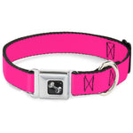 Dog Bone Seatbelt Buckle Collar - Hot Pink