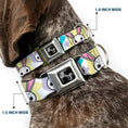 Load image into Gallery viewer, Dog Bone Seatbelt Buckle Collar - Happy/Sad Bunnies & Stars White/Pastel