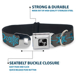 Dog Bone Seatbelt Buckle Collar - Holiday Snowflakes Gray/Blue